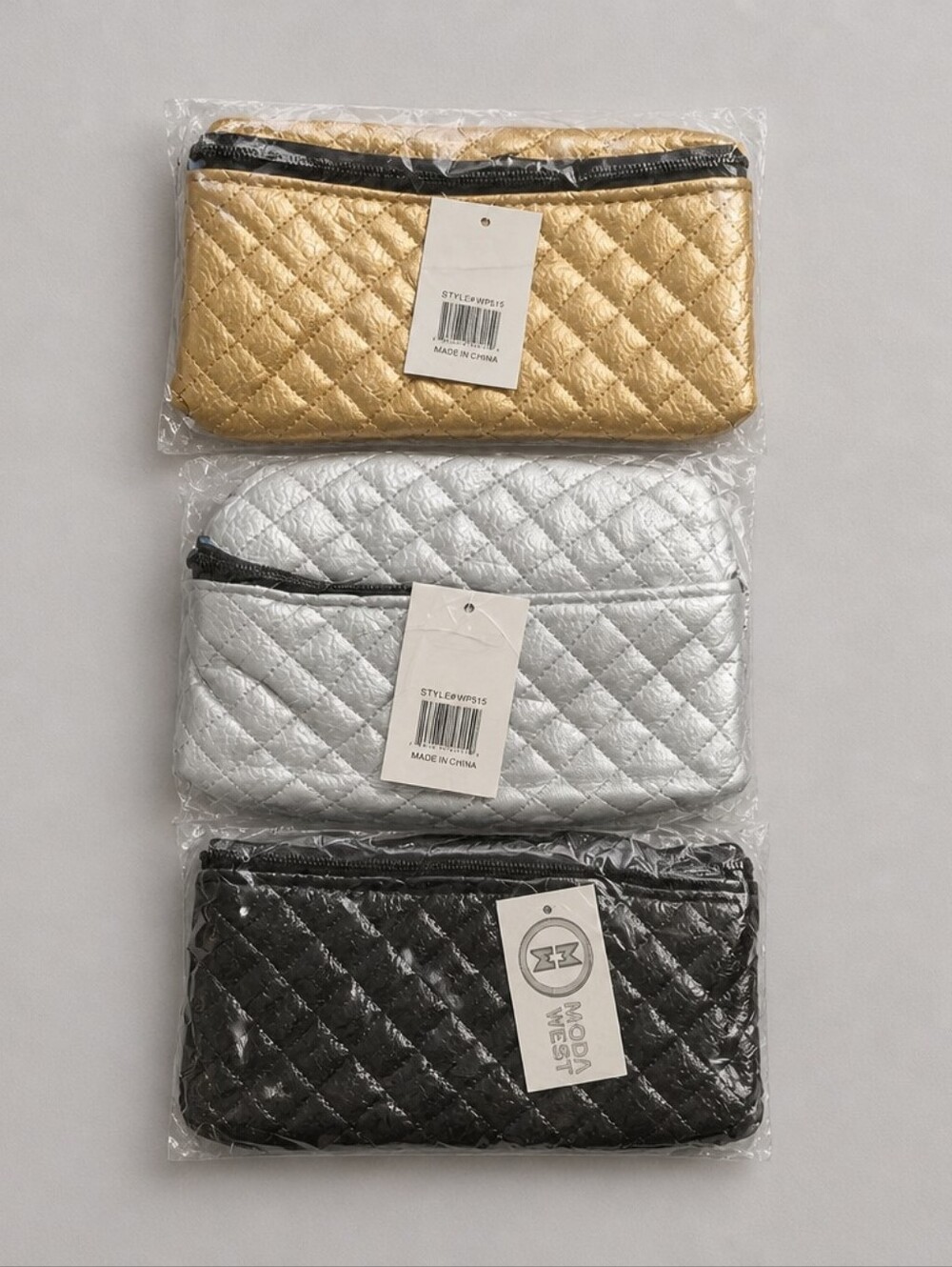 Quilted Metallic Modwest Hipbag- Gold, Silver, Black